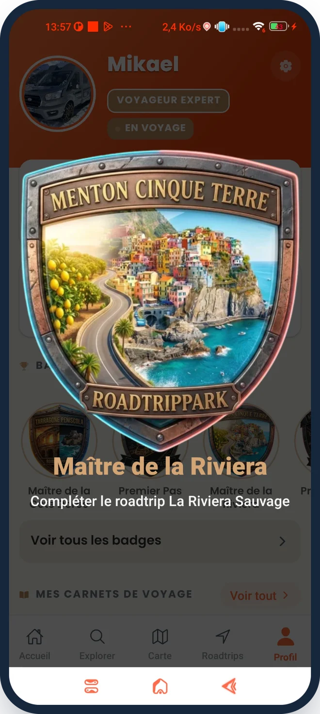 Le badge débloqué